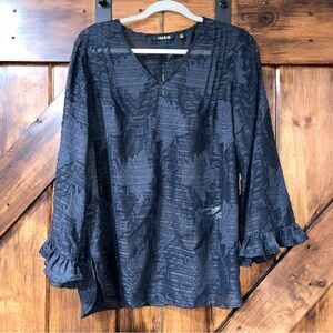 IMAN sheer long sleeve top